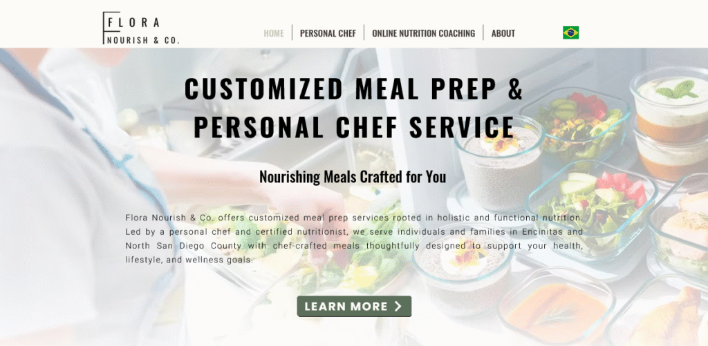 Homepage hero for Flora Nourish & co