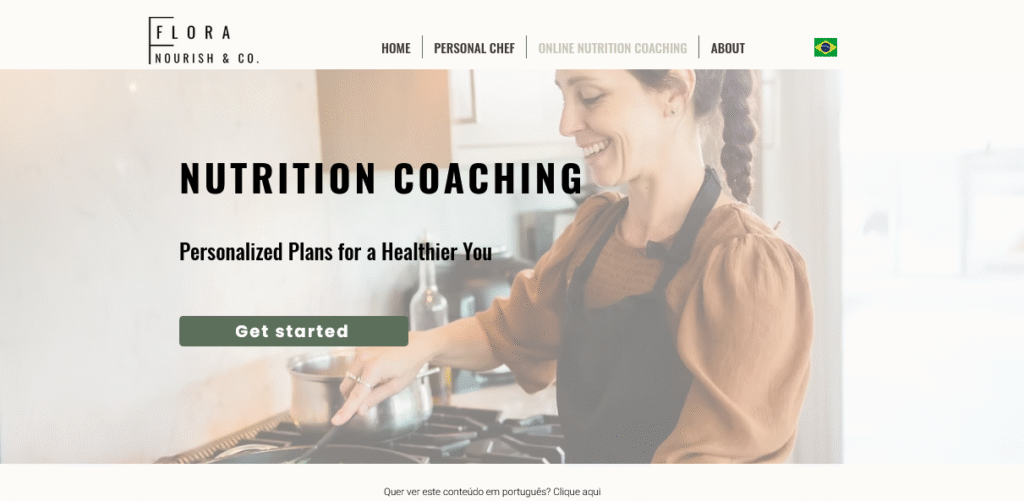 Service page hero for Flora Nourish & co